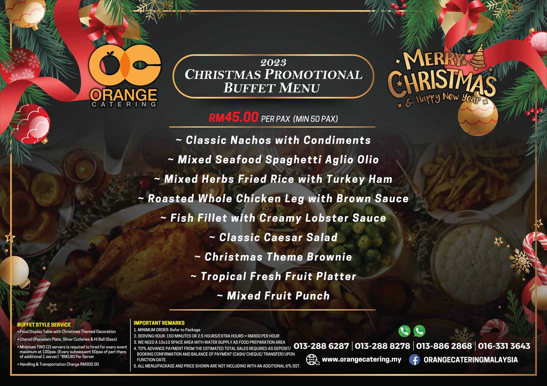 Christmas Catering Package 2024 Orange Catering